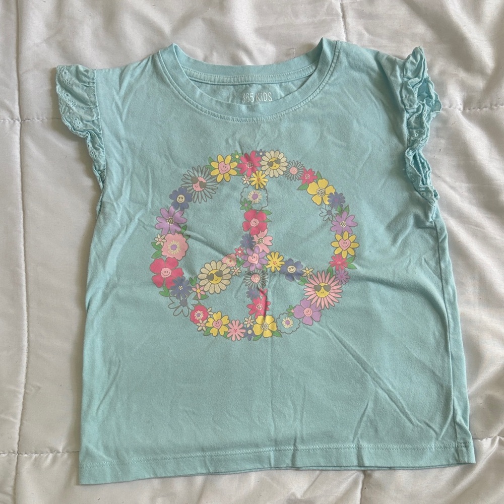 Garanimals Aqua Floral Peace Sign Tee